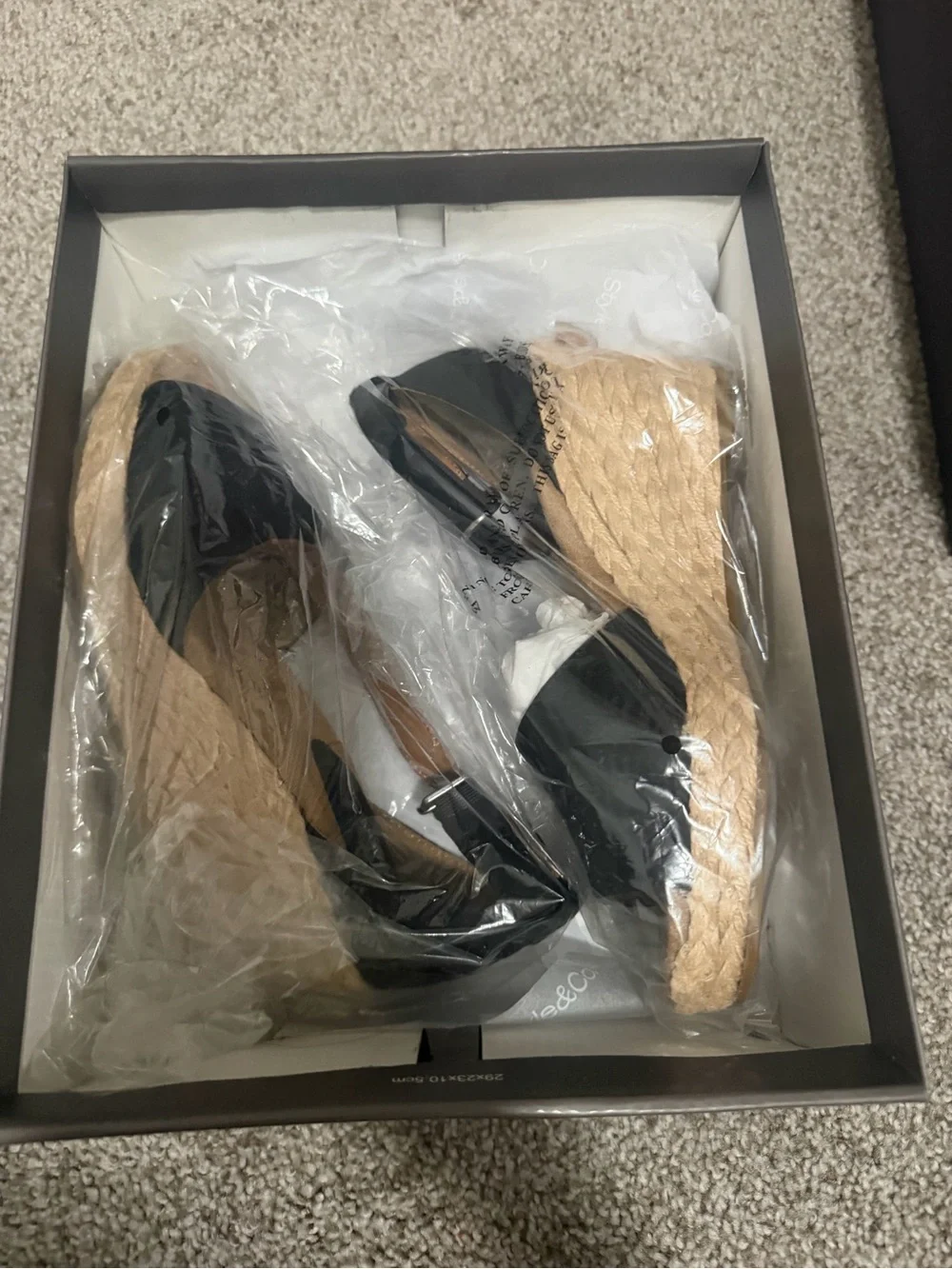 “New” Style & Co. Black Espadrille Wedge Sandals with Ankle Buckle size6